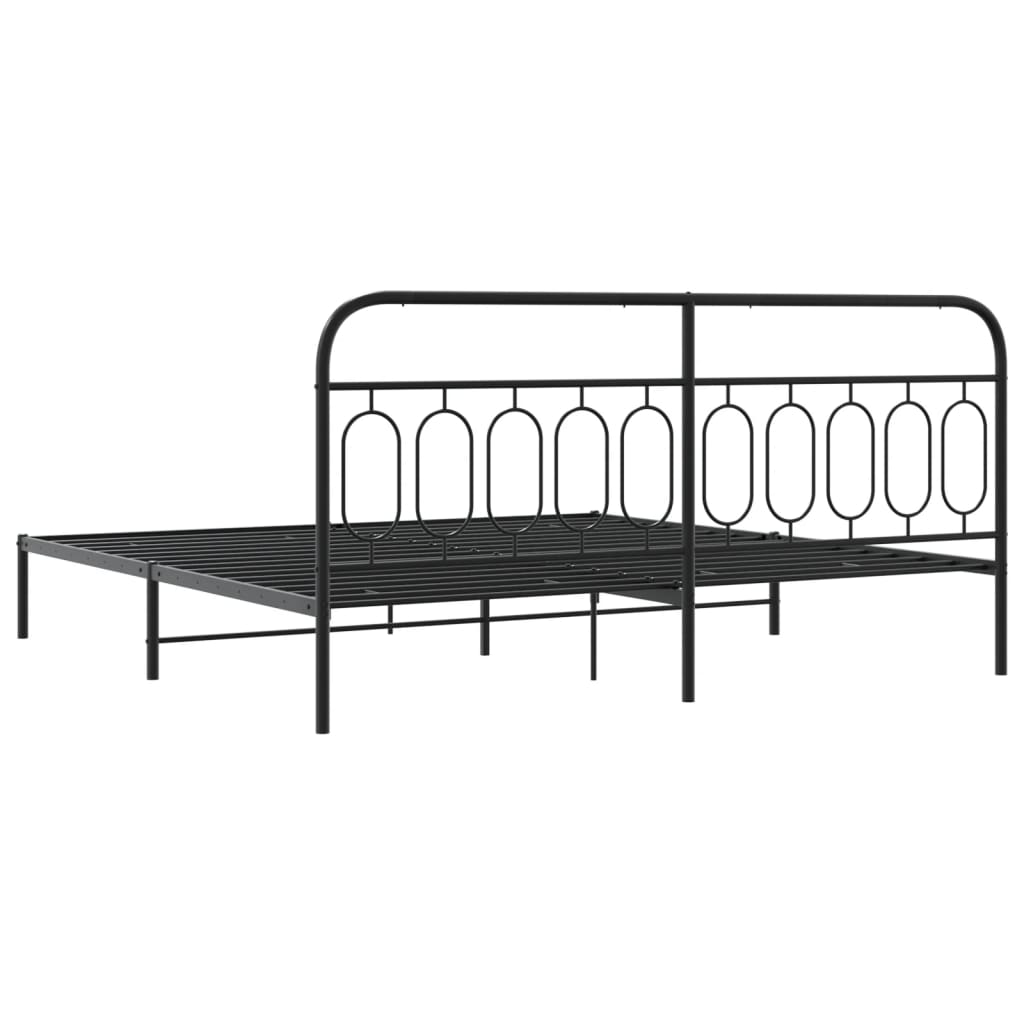 Giroletto con Testiera in Metallo Nero 200x200 cm | homemem39