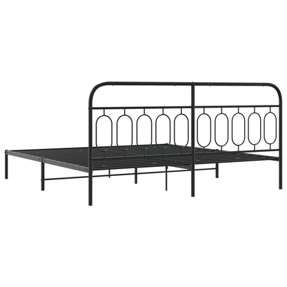 Giroletto con Testiera in Metallo Nero 200x200 cm | homemem39