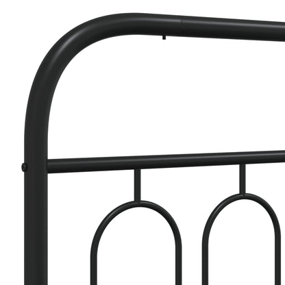 Giroletto con Testiera in Metallo Nero 200x200 cm | homemem39