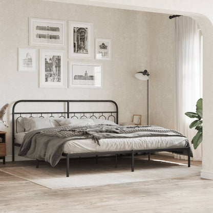 Giroletto con Testiera in Metallo Nero 200x200 cm | homemem39