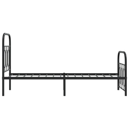 Giroletto con Testiera e Pediera Metallo Nero 75x190 cm | homemem39