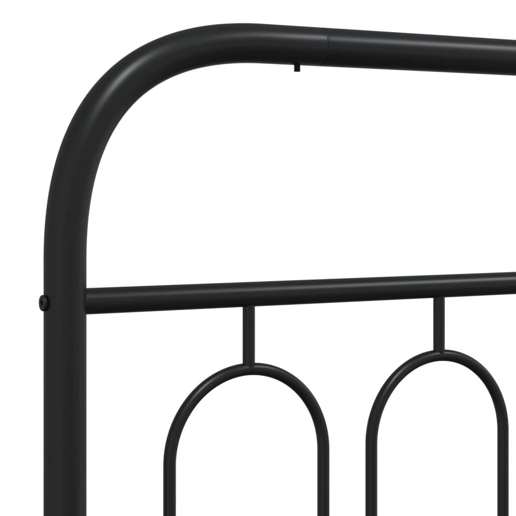 Giroletto con Testiera e Pediera Metallo Nero 75x190 cm | homemem39