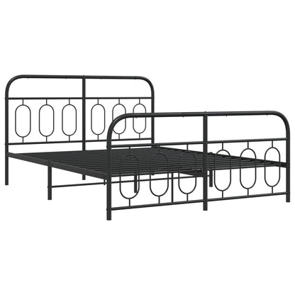 Giroletto con Testiera e Pediera Metallo Nero 135x190 cm | homemem39