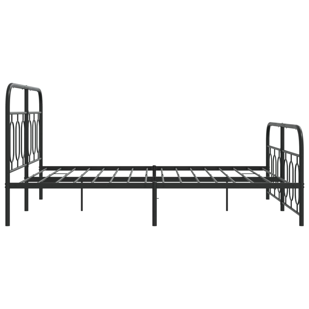Giroletto con Testiera e Pediera Metallo Nero 135x190 cm | homemem39