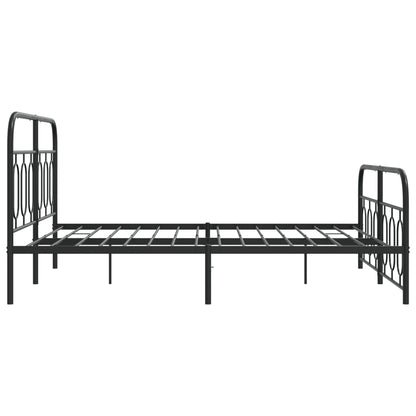 Giroletto con Testiera e Pediera Metallo Nero 135x190 cm | homemem39