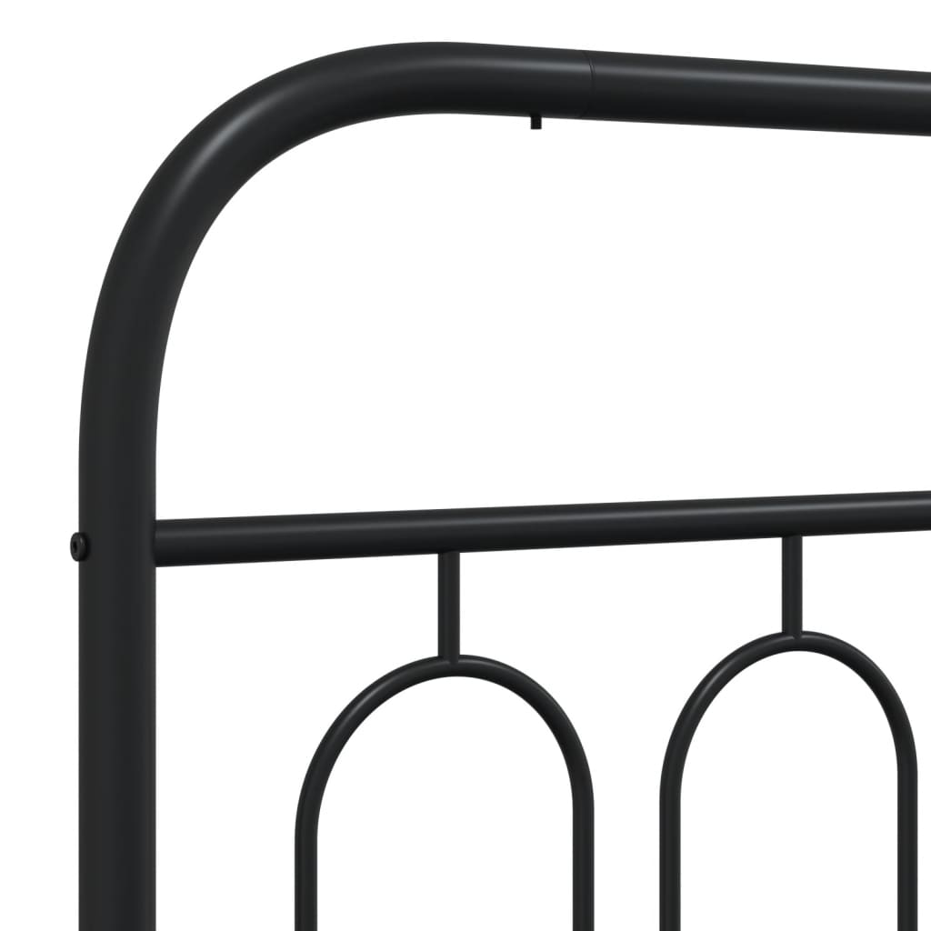 Giroletto con Testiera e Pediera Metallo Nero 135x190 cm | homemem39