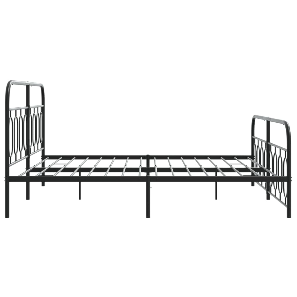 Giroletto con Testiera e Pediera Metallo Nero 193x203 cm | homemem39