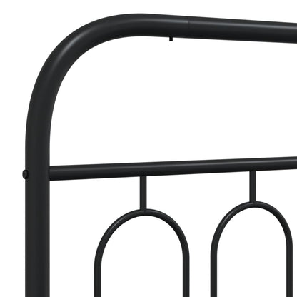 Giroletto con Testiera e Pediera Metallo Nero 193x203 cm | homemem39