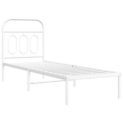 Giroletto senza Materaso con Testiera Metallo Bianco 75x190 cm | homemem39