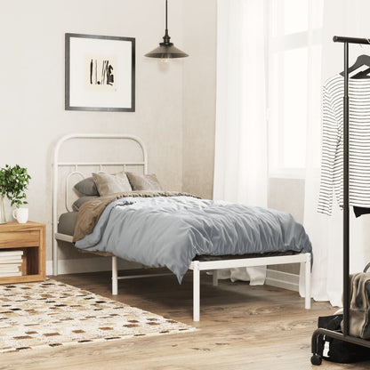 Giroletto senza Materaso con Testiera Metallo Bianco 75x190 cm | homemem39