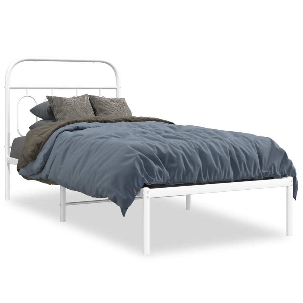 Giroletto con Testiera Metallo Bianco 80x200 cm | homemem39