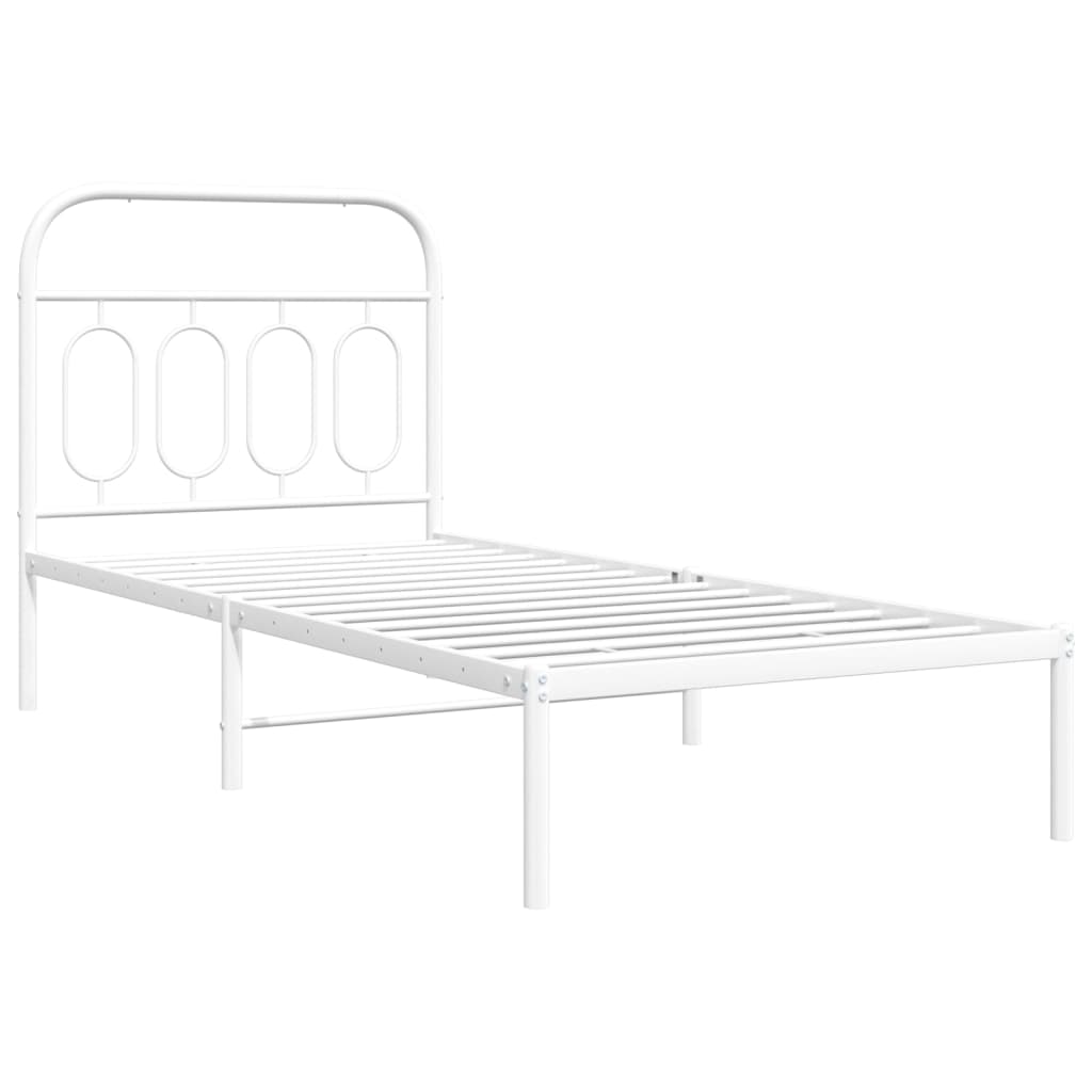 Giroletto con Testiera Metallo Bianco 80x200 cm | homemem39