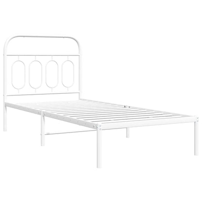 Giroletto con Testiera Metallo Bianco 80x200 cm | homemem39