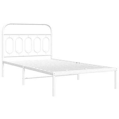 Giroletto con Testiera Metallo Bianco 100x200 cm | homemem39