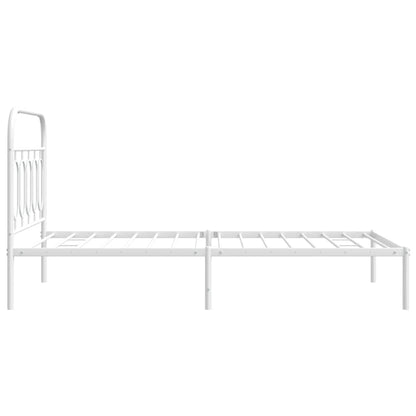 Giroletto con Testiera Metallo Bianco 100x200 cm | homemem39