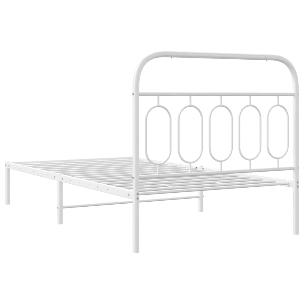 Giroletto con Testiera Metallo Bianco 100x200 cm | homemem39