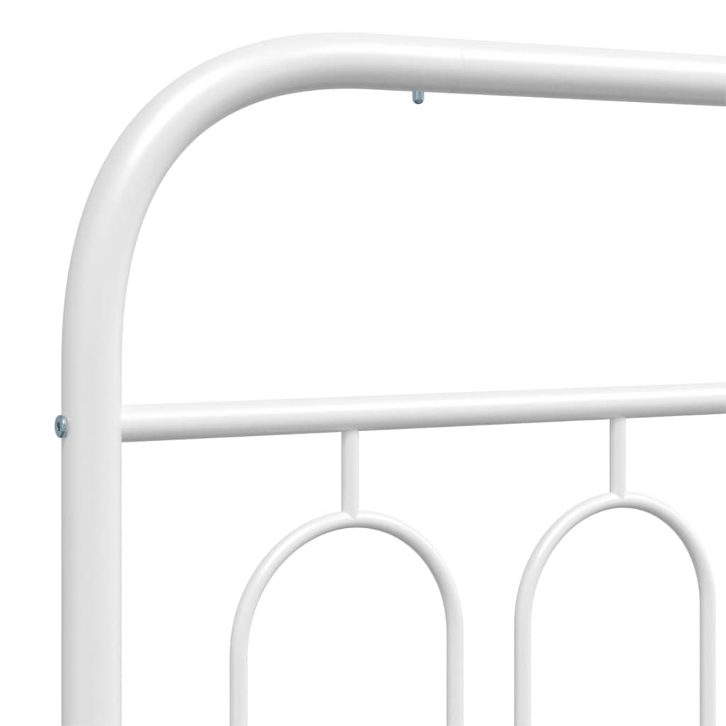 Giroletto con Testiera Metallo Bianco 100x200 cm | homemem39