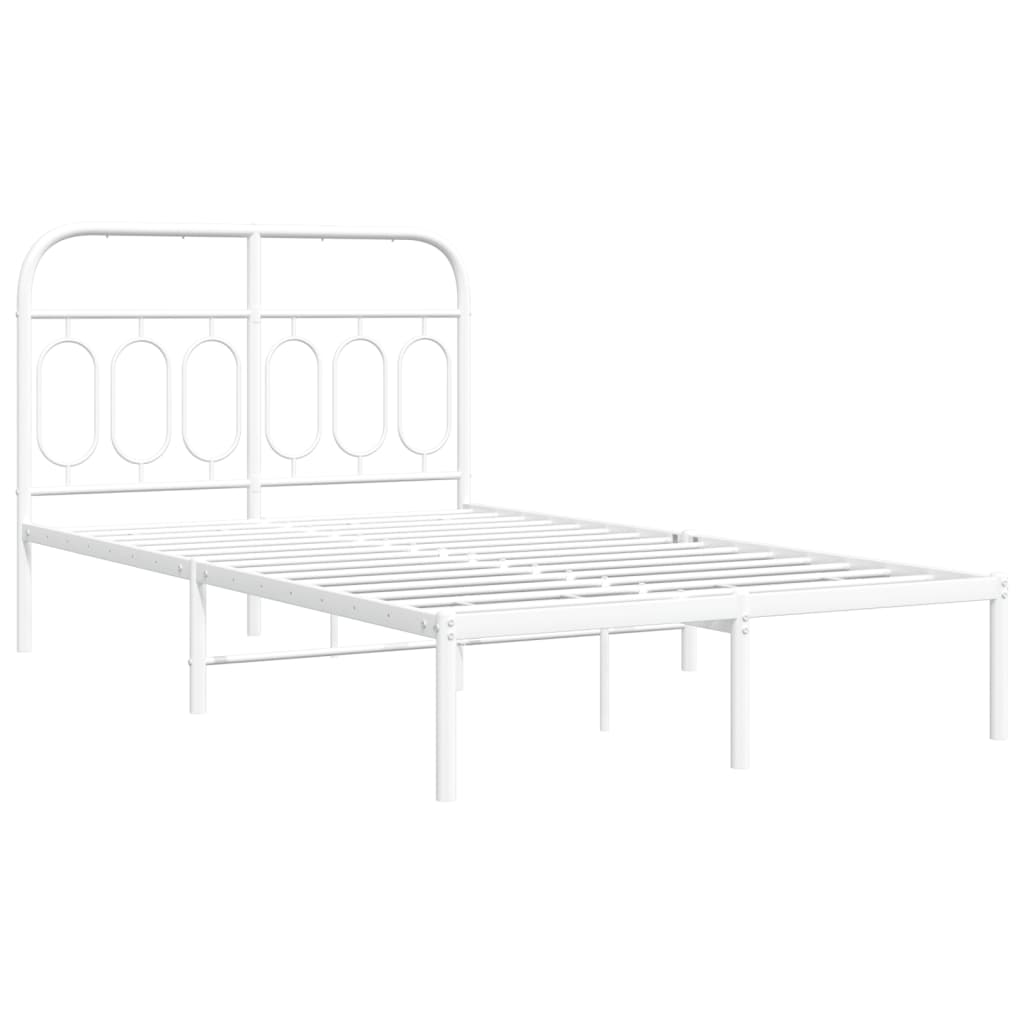 Giroletto con Testiera in Metallo Bianco 120x200 cm | homemem39