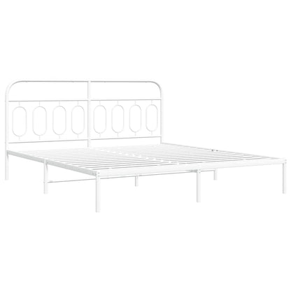 Giroletto con Testiera Metallo Bianco 160x200 cm | homemem39
