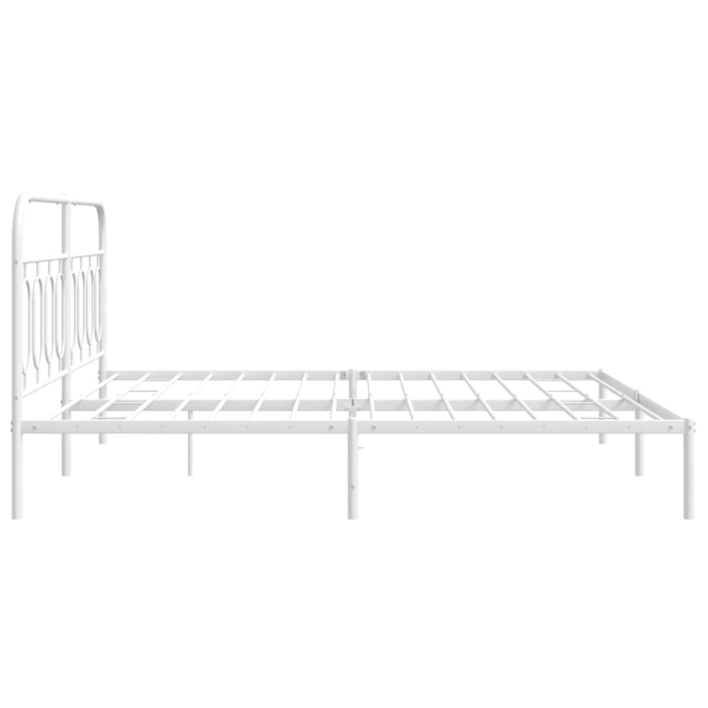 Giroletto con Testiera Metallo Bianco 160x200 cm | homemem39