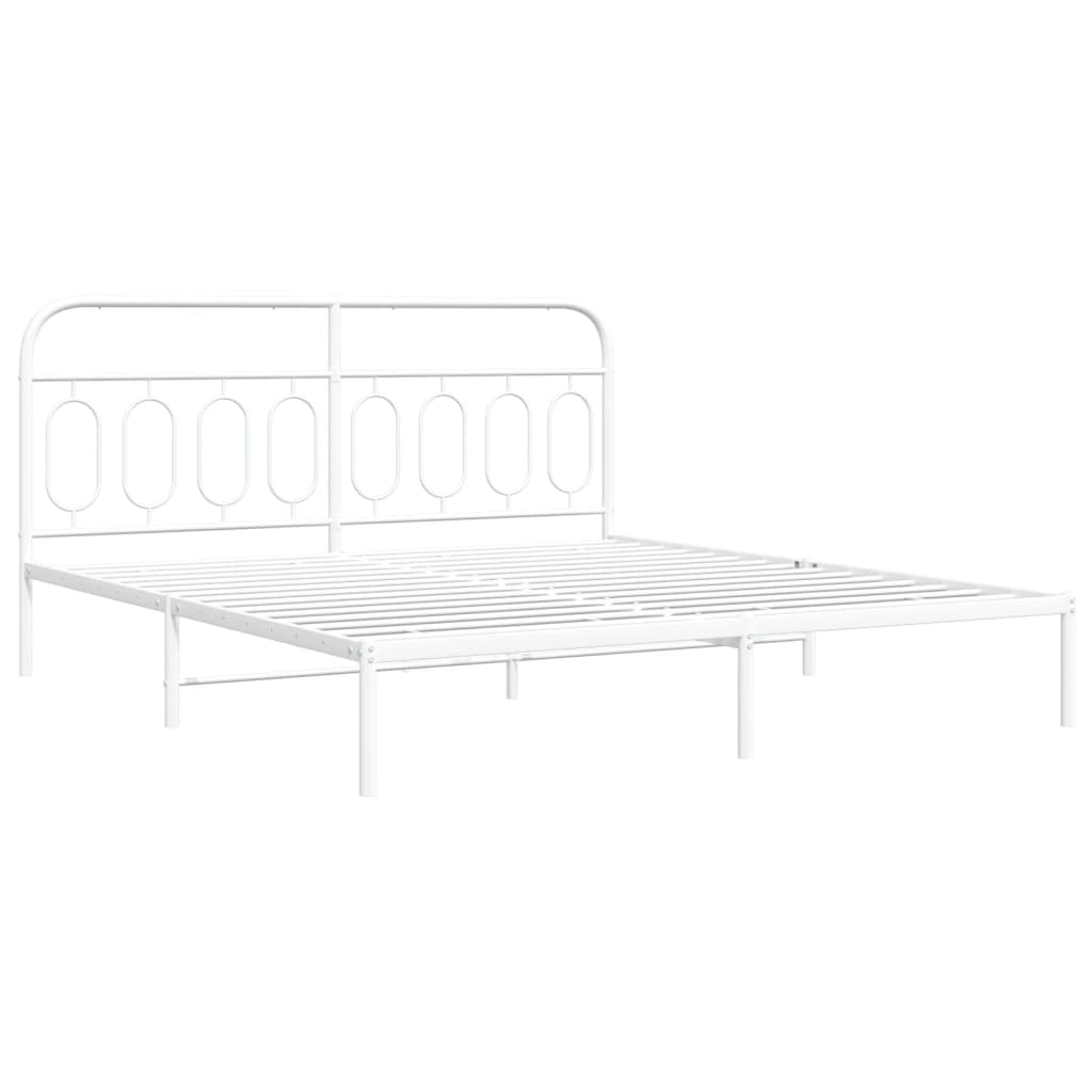 Giroletto con Testiera Metallo Bianco 183x213 cm | homemem39
