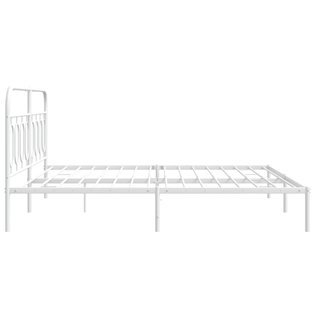 Giroletto con Testiera Metallo Bianco 183x213 cm | homemem39