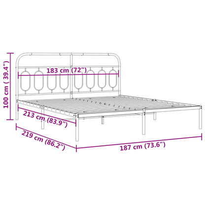 Giroletto con Testiera Metallo Bianco 183x213 cm | homemem39