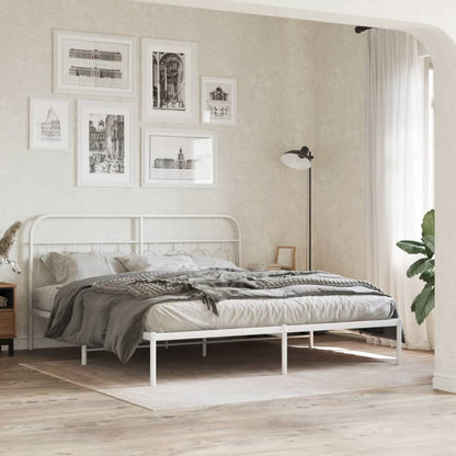 Giroletto con Testiera Metallo Bianco 183x213 cm | homemem39