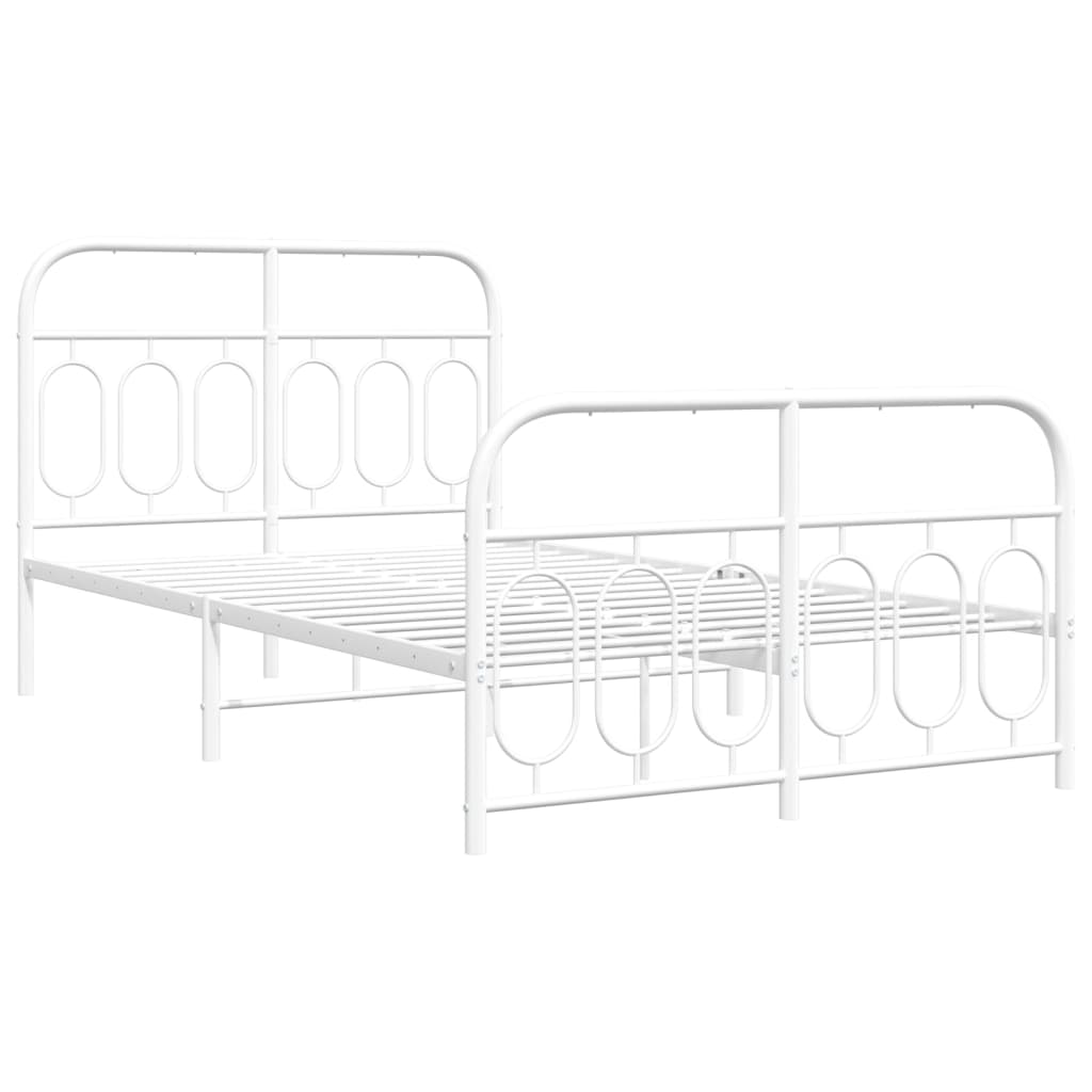 Giroletto con Testiera e Pediera Metallo Bianco 120x200 cm | homemem39