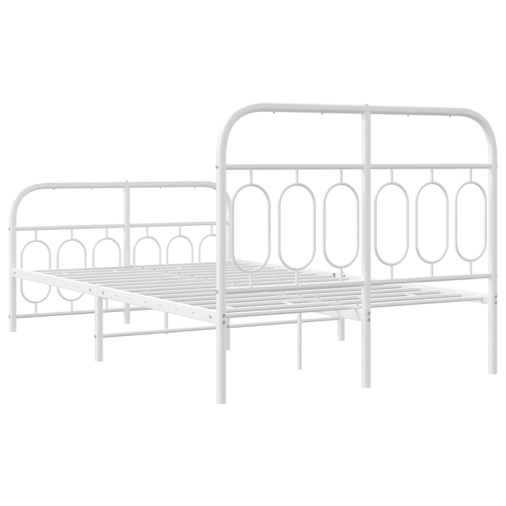 Giroletto con Testiera e Pediera Metallo Bianco 120x200 cm | homemem39