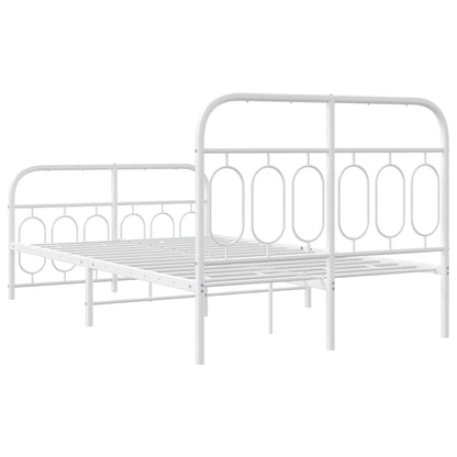 Giroletto con Testiera e Pediera Metallo Bianco 120x200 cm | homemem39