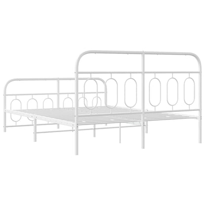 Giroletto con Testiera e Pediera Metallo Bianco 140x190 cm | homemem39