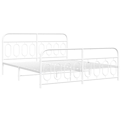 Giroletto con Testiera e Pediera Metallo Bianco 183x213 cm | homemem39