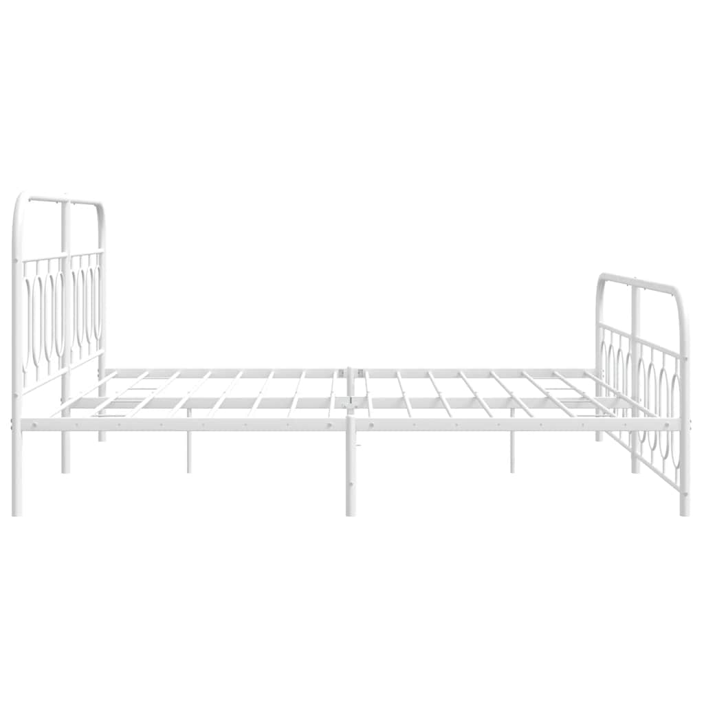 Giroletto con Testiera e Pediera Metallo Bianco 183x213 cm | homemem39