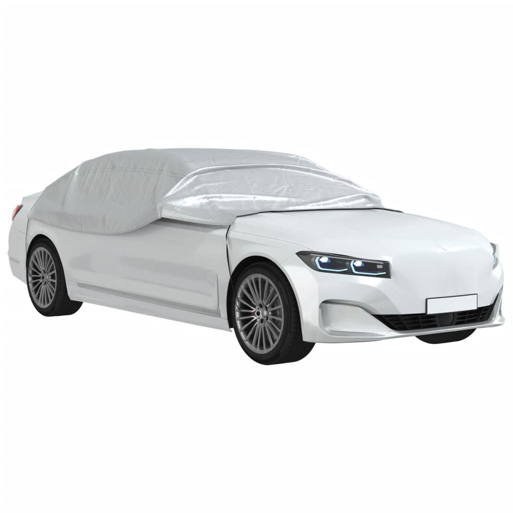 Mezza Copertura Auto con Ganci Argento M | homemem39