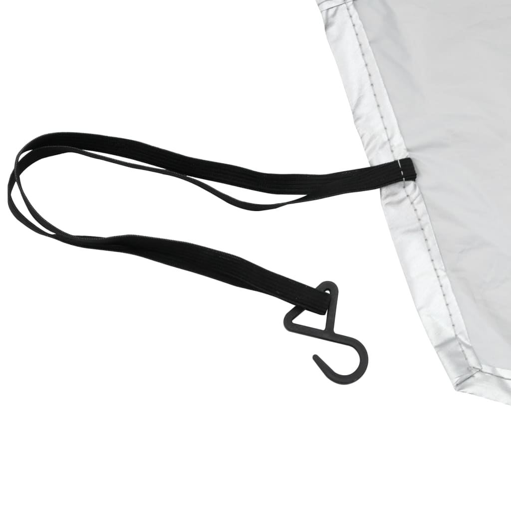 Mezza Copertura Auto con Ganci Argento M | homemem39
