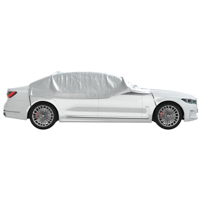 Mezza Copertura Auto con Ganci Argento XL PEVA | homemem39