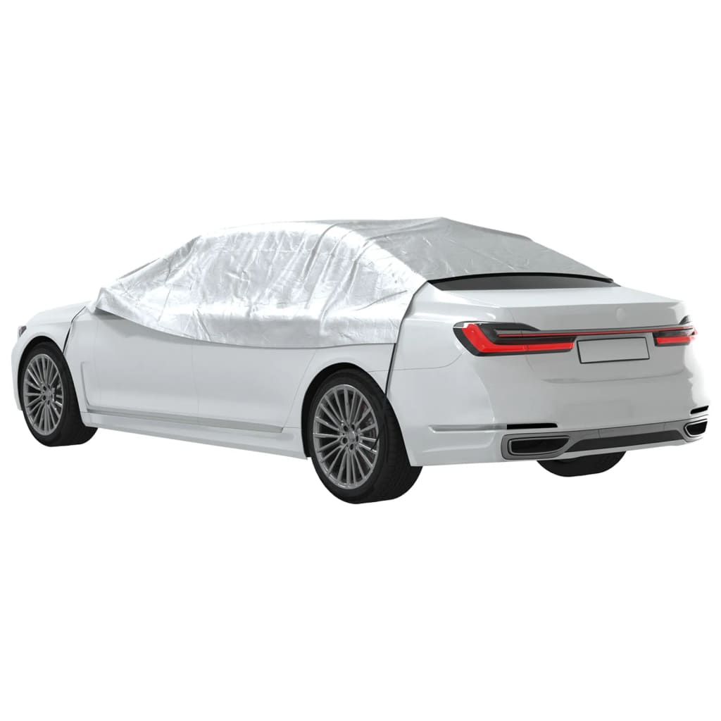 Mezza Copertura Auto con Ganci Argento XL PEVA | homemem39