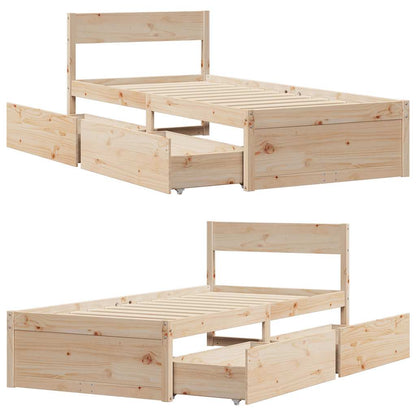 Letto senza Materasso 90x200 cm in Legno Massello di Pino | homemem39