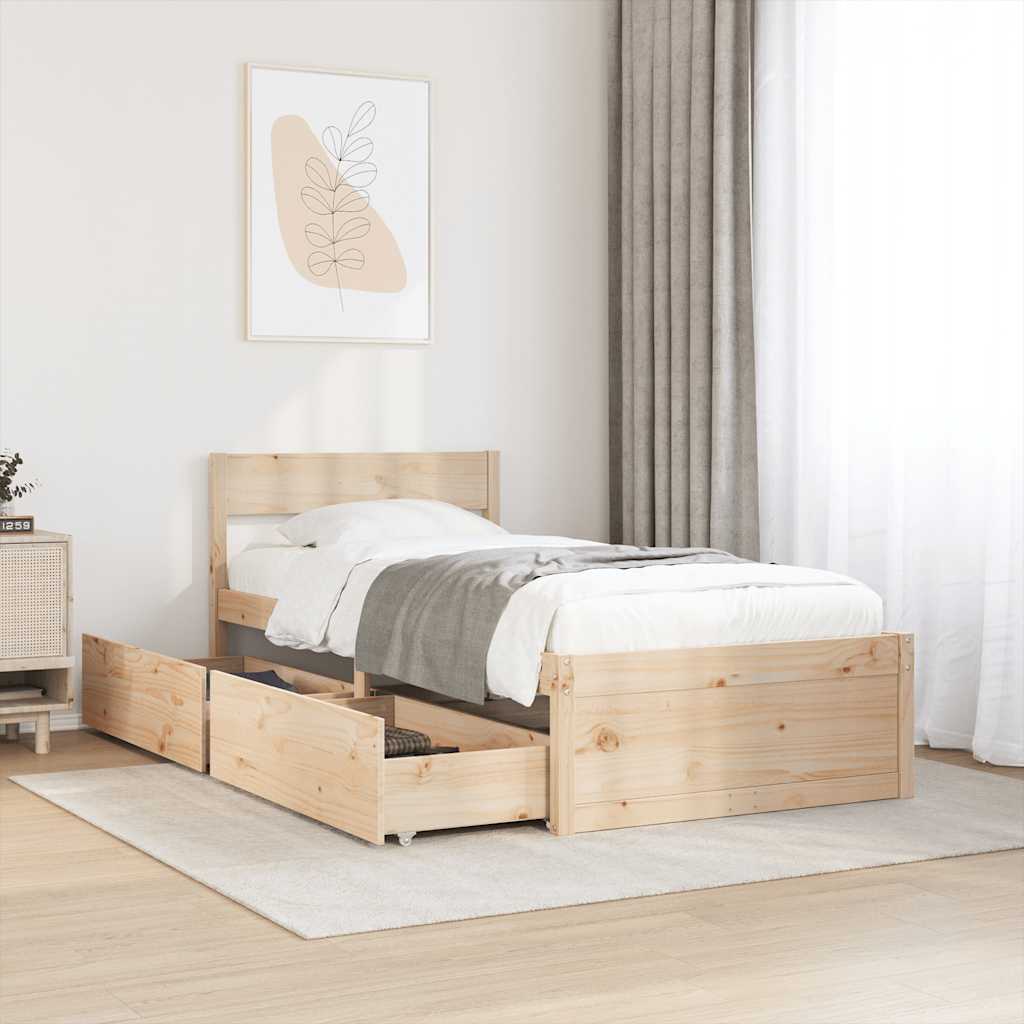 Letto senza Materasso 90x200 cm in Legno Massello di Pino | homemem39