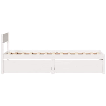 Letto senza Materasso Bianco 90x200 cm Legno Massello di Pino | homemem39