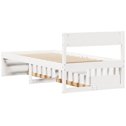 Letto senza Materasso Bianco 90x200 cm Legno Massello di Pino | homemem39