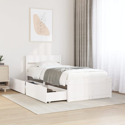 Letto senza Materasso Bianco 90x200 cm Legno Massello di Pino - homemem39