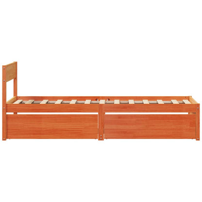 Letto senza Materasso Marrone Cera 90x200 cm Legno di Pino | homemem39