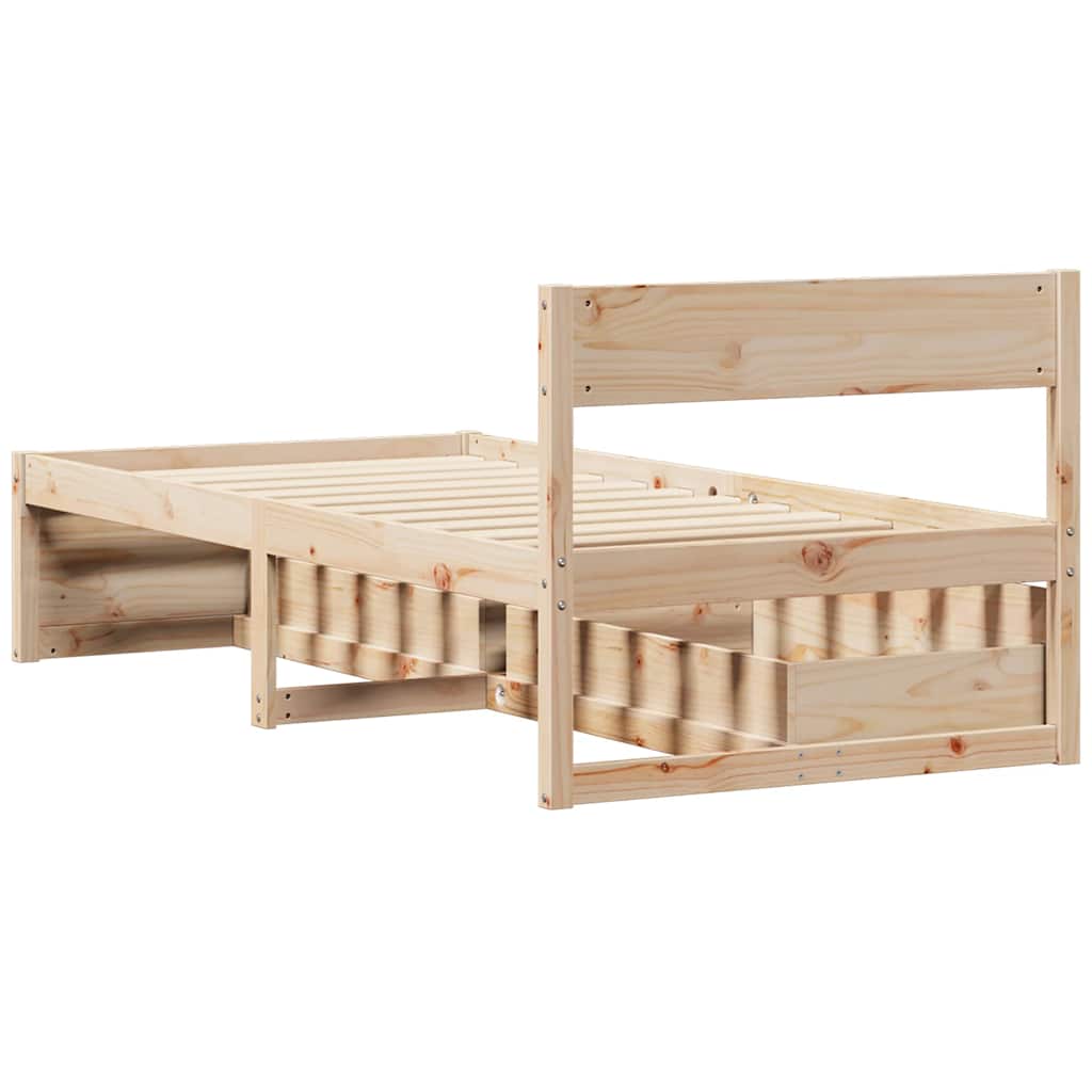Letto senza Materasso 90x190 cm in Legno Massello di Pino | homemem39