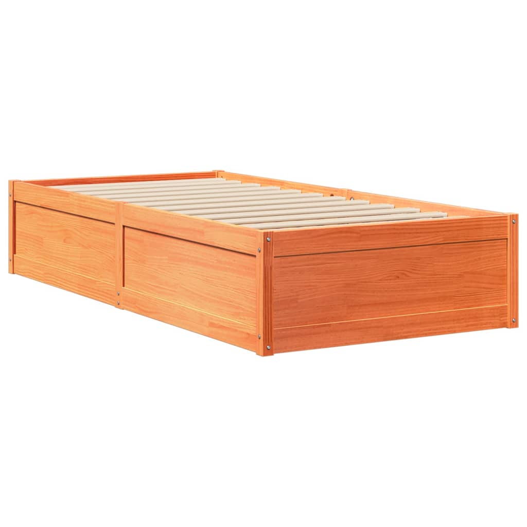 Letto senza Materasso Marrone Cera 100x200 cm in Legno di Pino - homemem39