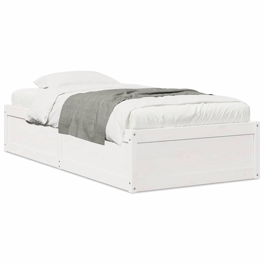 Letto senza Materasso Bianco 90x200 cm Legno Massello di Pino | homemem39