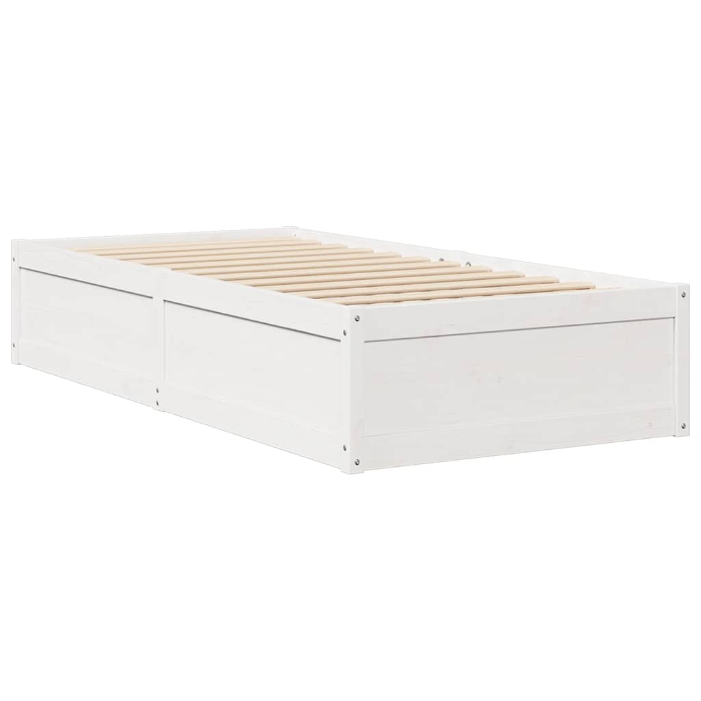 Letto senza Materasso Bianco 90x200 cm Legno Massello di Pino | homemem39