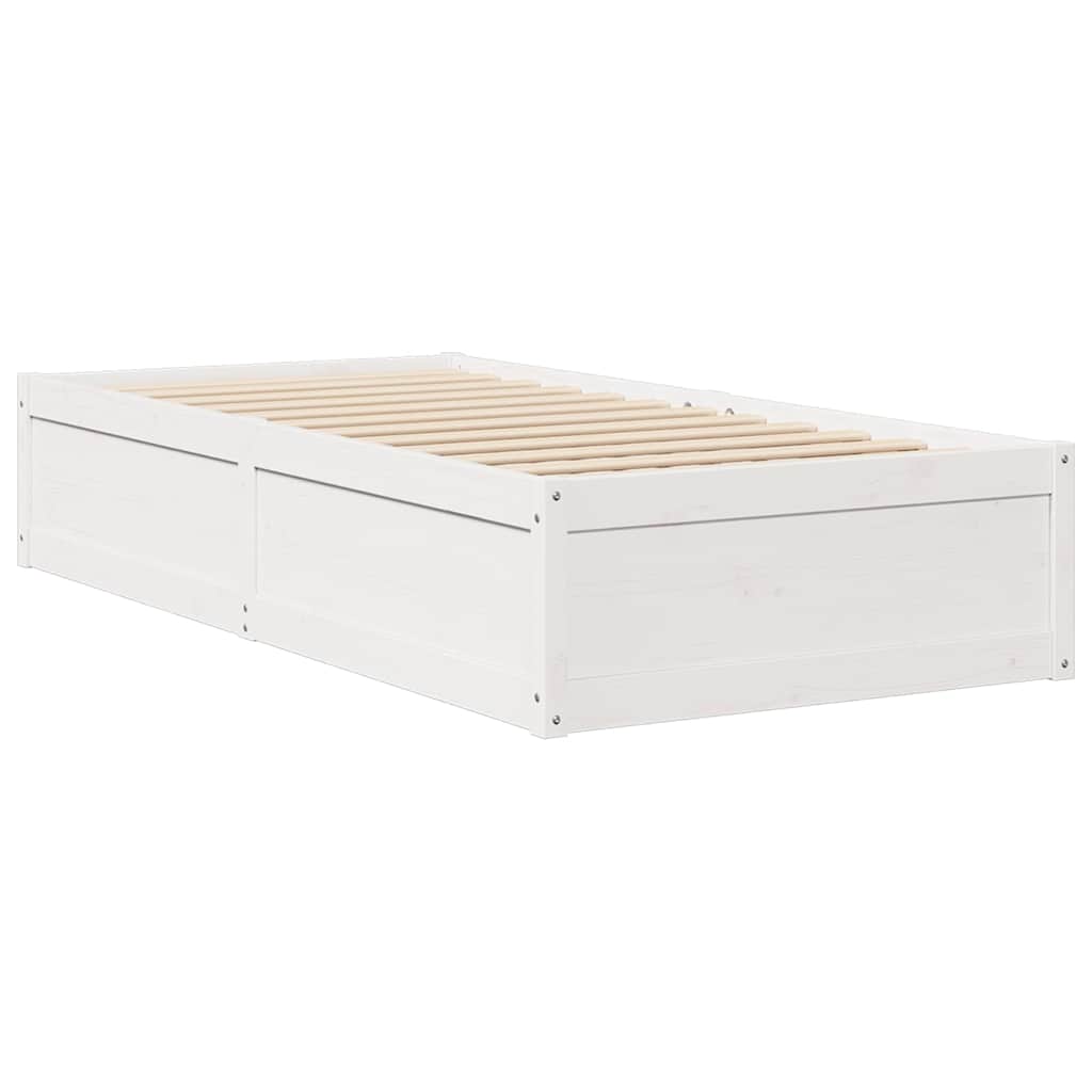 Letto senza Materasso Bianco 90x200 cm Legno Massello di Pino | homemem39