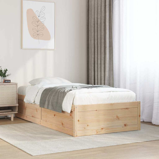 Letto senza Materasso 90x190 cm in Legno Massello di Pino | homemem39